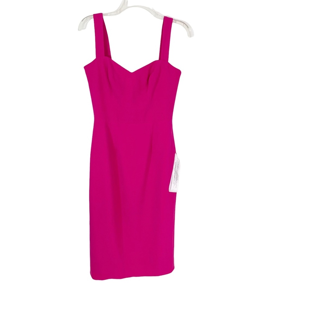 Dress the Population Nicole Sweetheart Neck Midi Dress Fuchsia Pink S NWT - Picture 2 of 11